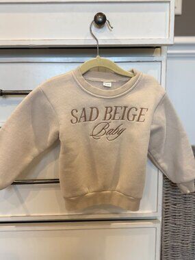 SAD BEIGE BABY Sweatshirt | Size 6-12M